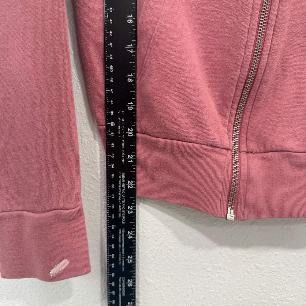 Pink Victoria's Secret Full Zip Hoodie Mauve White Floral Logo XS - Picture 4 of 8
